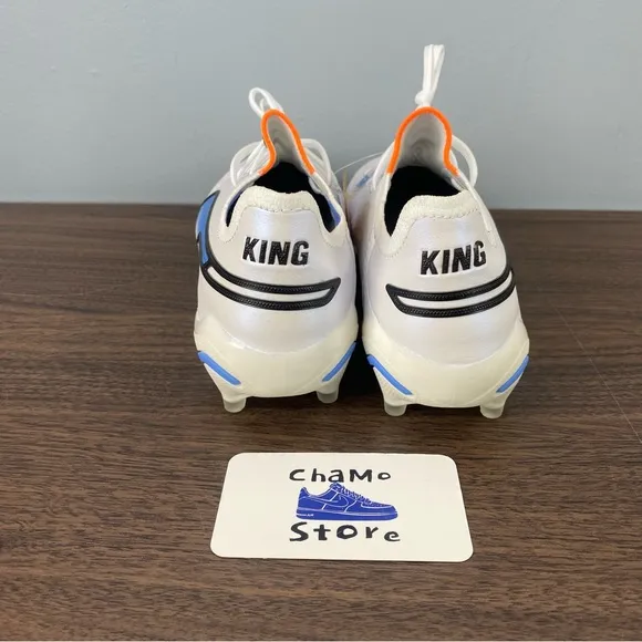 Puma King Ultimate FG/AG Soccer Cleats 107262-01 White Blue Shoes Womens Sz 8