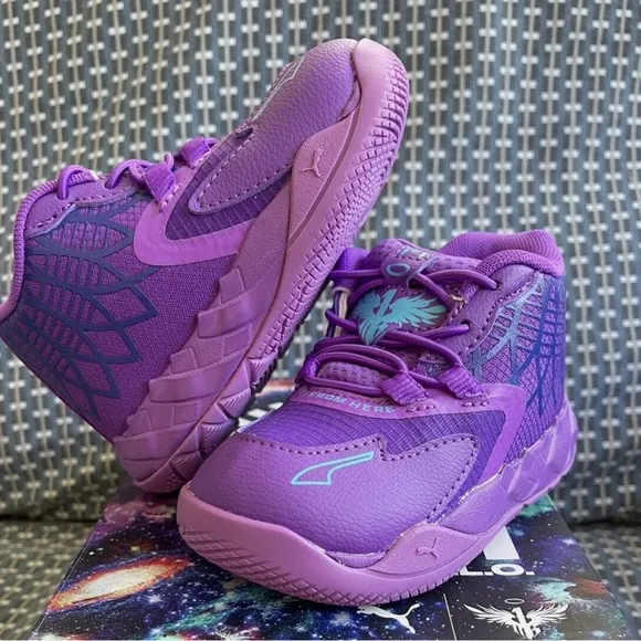 Puma LaMelo Ball Purple Tennis Shoes MB.01 NIBToddler Size 5c.