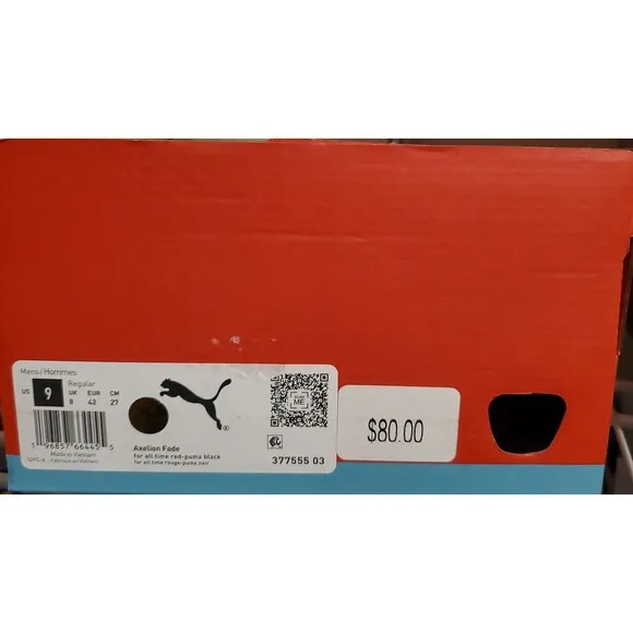Puma Men's Axelion Fade All Time Red/Black Athletic Running Shoes (377555-03)