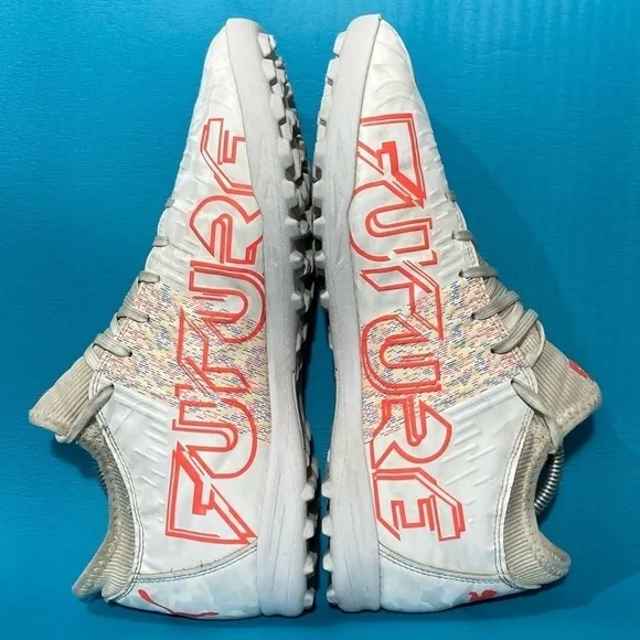 Puma Mens Future TT Soccer Cleats White/Orange 106392-03 Athletic Shoes Sz 11.5