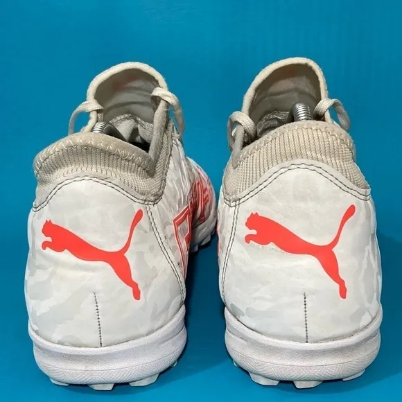 Puma Mens Future TT Soccer Cleats White/Orange 106392-03 Athletic Shoes Sz 11.5