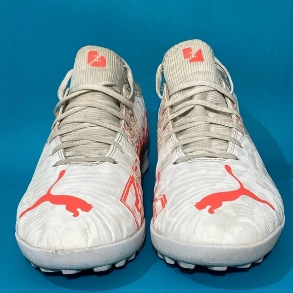 Puma Mens Future TT Soccer Cleats White/Orange 106392-03 Athletic Shoes Sz 11.5