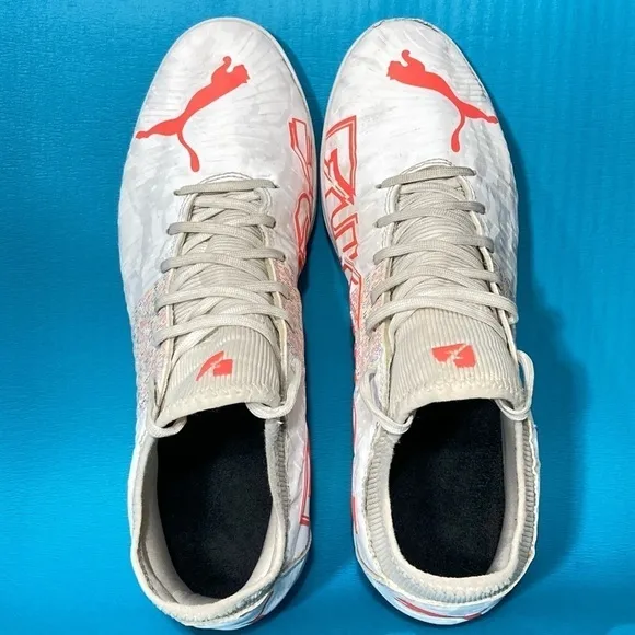 Puma Mens Future TT Soccer Cleats White/Orange 106392-03 Athletic Shoes Sz 11.5