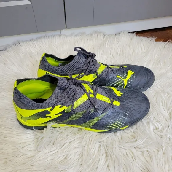 Puma Men's Gray and Yellow Athletic Shoes