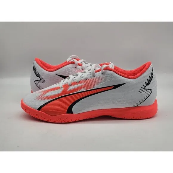 Puma Men's Soccer Shoes Size 7 US 6 UK 39 EUR Made In Cambodia Orange &amp; White