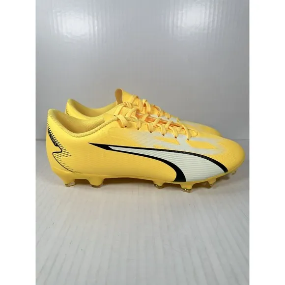 Puma Ultra Play FG/AG Soccer Cleats Yellow White Black Men’s Size 12 107423-04
