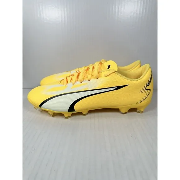 Puma Ultra Play FG/AG Soccer Cleats Yellow White Black Men’s Size 12 107423-04