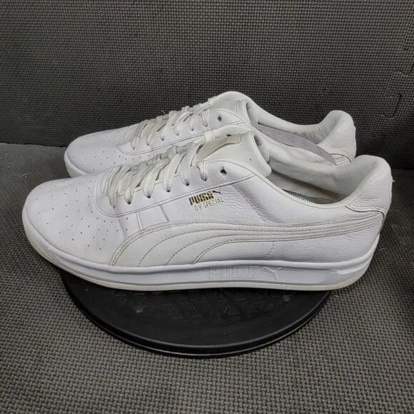 Puma GV Speacial Shoes Mens Sz 14 White Low Top Leather Sneakers