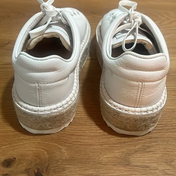 Rag &amp; Bone Kent White Leather Espadrille Platform Sneakers 36.5 | 6.5 Reg. $350
