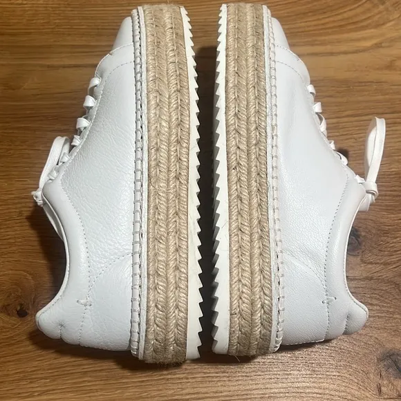 Rag &amp; Bone Kent White Leather Espadrille Platform Sneakers 36.5 | 6.5 Reg. $350