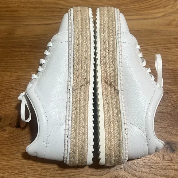 Rag &amp; Bone Kent White Leather Espadrille Platform Sneakers 36.5 | 6.5 Reg. $350
