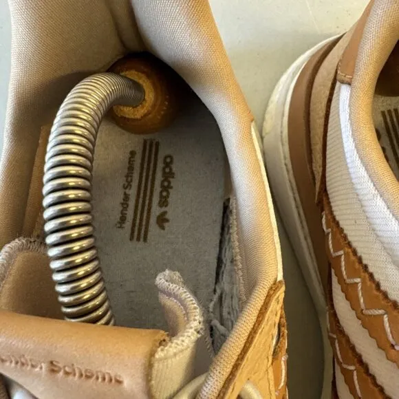Rare Hender Scheme Adidas Beige Leather White Shoes Trainers Mens UK 10 US 10.5