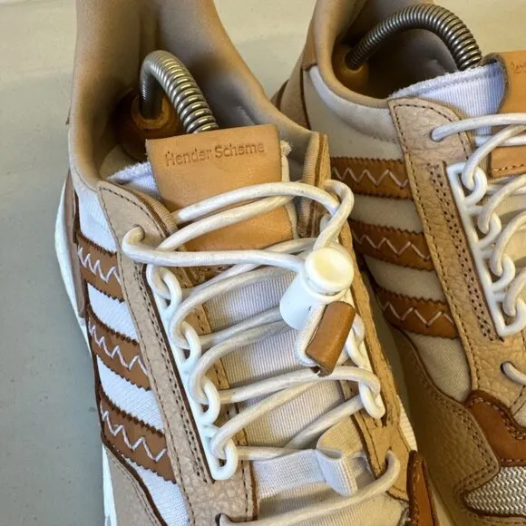 Rare Hender Scheme Adidas Beige Leather White Shoes Trainers Mens UK 10 US 10.5