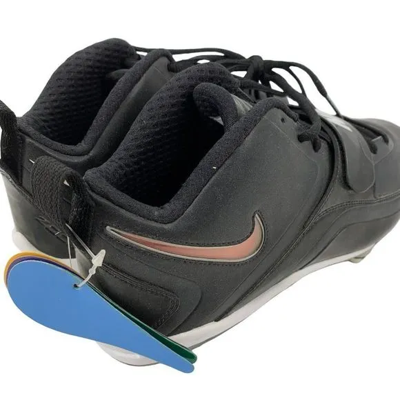 Rare Nike Football Sample Cleats NWOB Sz 9 Mixed Swoosh Colors Black 3120 Shoes