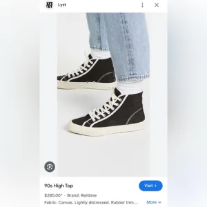 RE-DONE 90s high top black &amp; white kicks