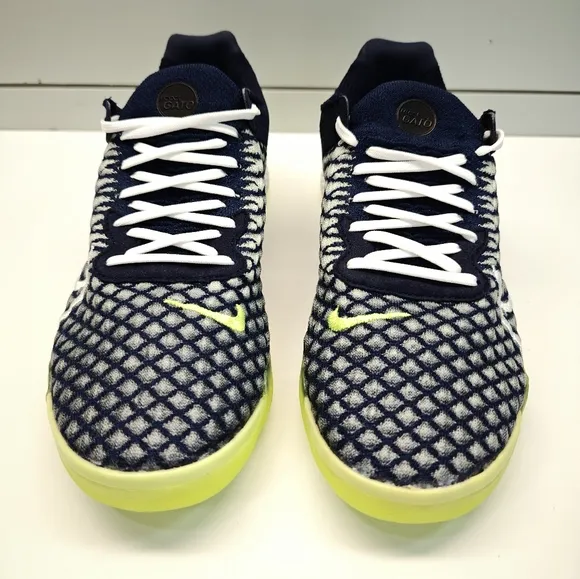 React Gato Blackened Blue Volt CT0550-470 Indoor Court Soccer Shoes Cleats 6.5