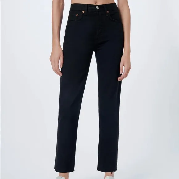 Re/Done High Rise Stove Pipe Jeans