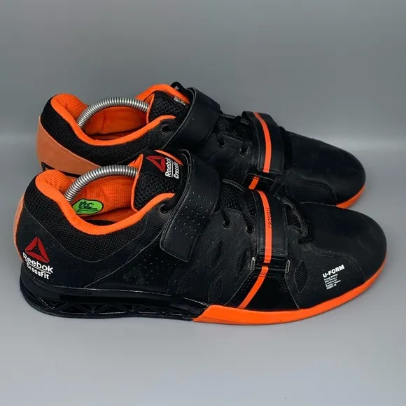 Reebok Crossfit Lifter 2.0 Black Orange Shoes Men's Sz 12