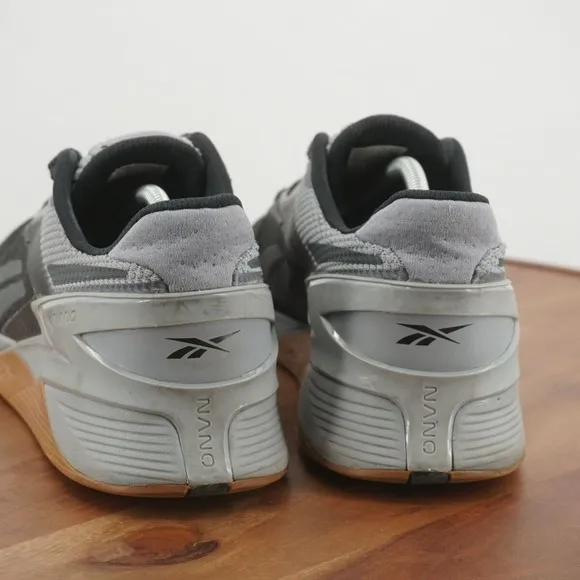 Reebok Mens Nano X3 Athletic Training Shoes Black Gray Lace Up Size 13