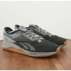 Reebok Mens Nano X3 Athletic Training Shoes Black Gray Lace Up Size 13