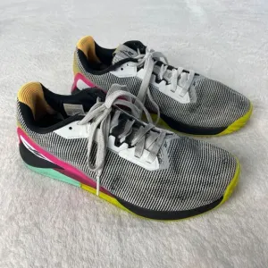 Reebok Nano X1 Grit Sneaker Shoes Mens‎ Sz 9.5 White Black Pink Lace Up Athletic
