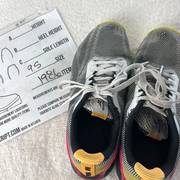Reebok Nano X1 Grit Sneaker Shoes Mens‎ Sz 9.5 White Black Pink Lace Up Athletic