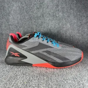 Reebok Nano X1 Mens 11.5 Shoes Gray Orange Cross Training Crossfit Gym Lifting