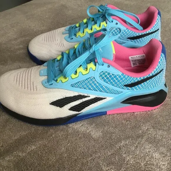 Reebok Nano X2 Women's Training Shoes Sz 6 Blue/White/Black
