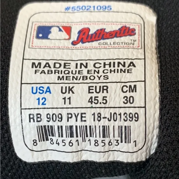 Reebok NWT Baseball Cleats Shoes Mens Black Size 12 Hardlink