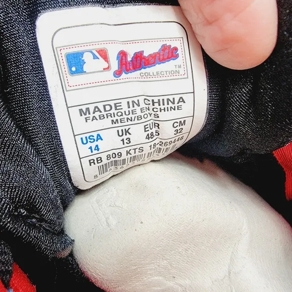 Reebok RB809KTS Authentic Collection Black and Red Softball Baseball Cleats 14