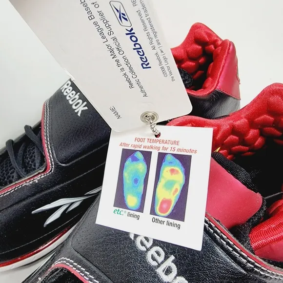 Reebok RB809KTS Authentic Collection Black and Red Softball Baseball Cleats 14