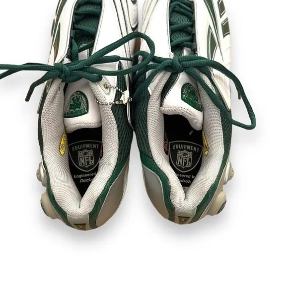 Reebok The Pump Mens NFL Equipment White &amp; Green Cleats Size 13