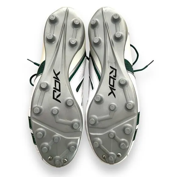 Reebok The Pump Mens NFL Equipment White &amp; Green Cleats Size 13