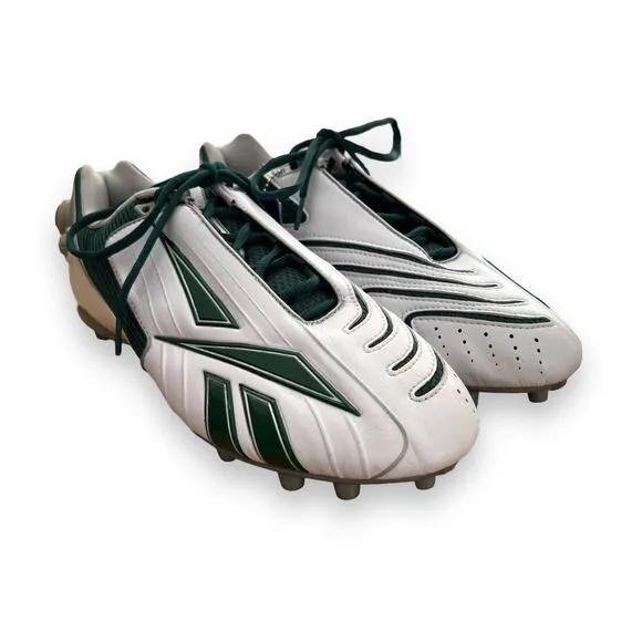 Reebok The Pump Mens NFL Equipment White &amp; Green Cleats Size 13