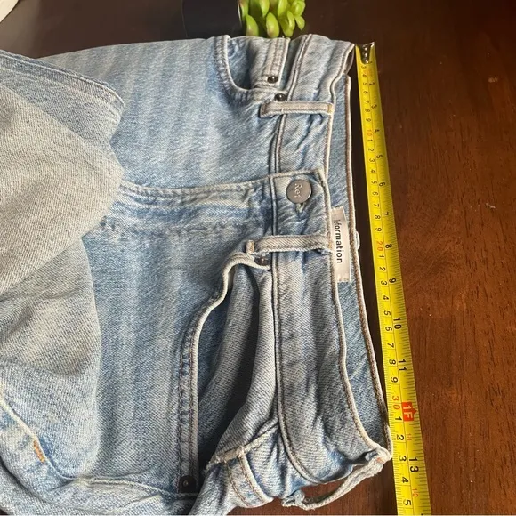 Reformation Liza High Rise Straight Cropped Jeans Montego destroyed Wash Size 28