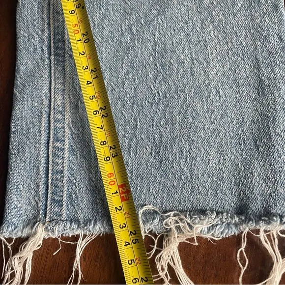 Reformation Liza High Rise Straight Cropped Jeans Montego destroyed Wash Size 28