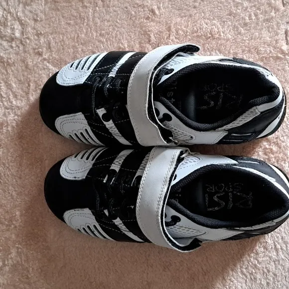 Risto Weightlifting Shoes Black White Stacked Olympic Sports Power Training