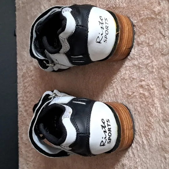Risto Weightlifting Shoes Black White Stacked Olympic Sports Power Training