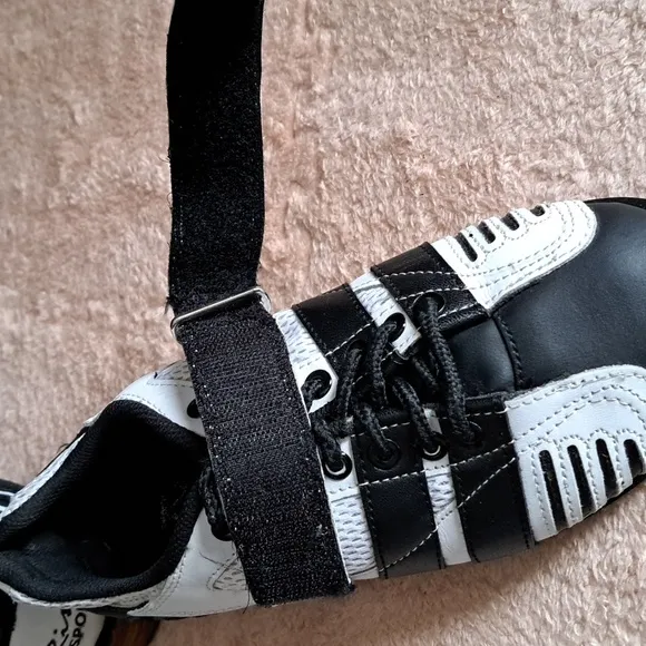 Risto Weightlifting Shoes Black White Stacked Olympic Sports Power Training