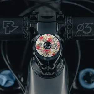 Roses & Sugar Skull Goth Custom Bicycle Headset Cap