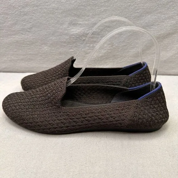 Rothy's The Loafer Womens Size 7.5 Black Honeycomb Knit Round Toe Comfort Shoe