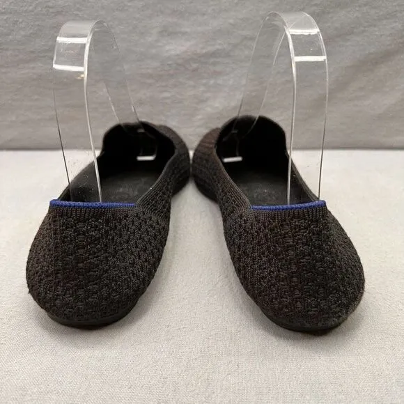 Rothy's The Loafer Womens Size 7.5 Black Honeycomb Knit Round Toe Comfort Shoe