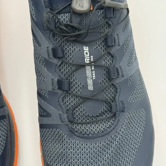 SALOMON Sense Ride Trail Running Mens Shoes Navy/Orange Outdoor Sneakers *CLEAN*