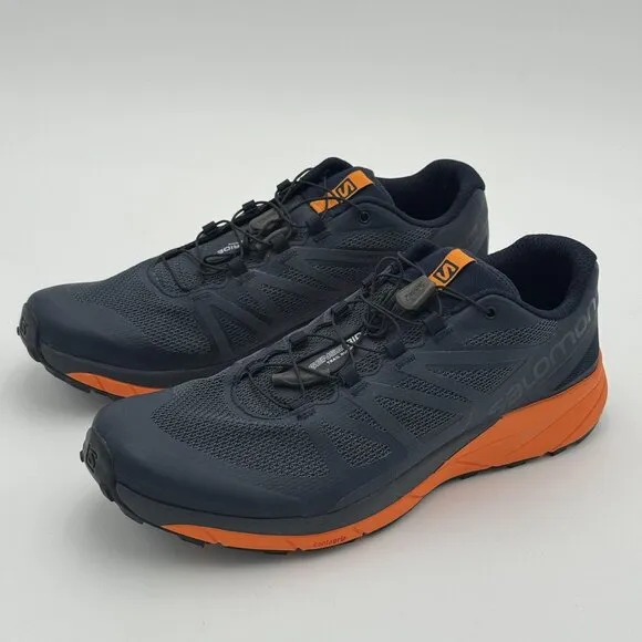 SALOMON Sense Ride Trail Running Mens Shoes Navy/Orange Outdoor Sneakers *CLEAN*