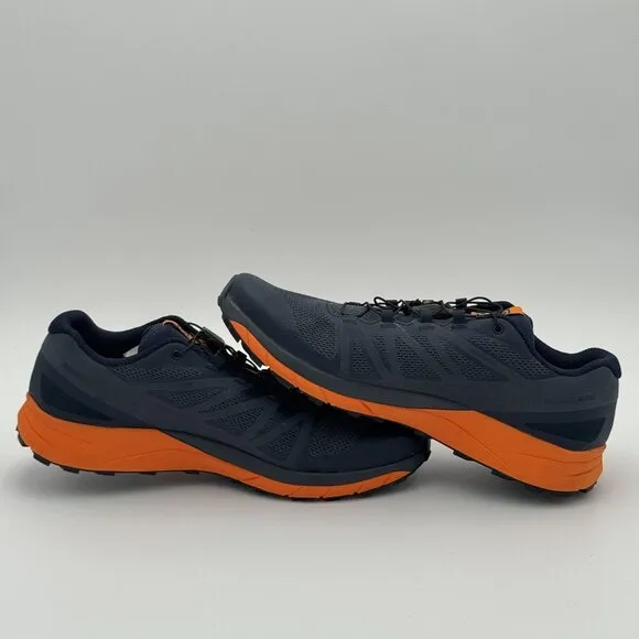 SALOMON Sense Ride Trail Running Mens Shoes Navy/Orange Outdoor Sneakers *CLEAN*
