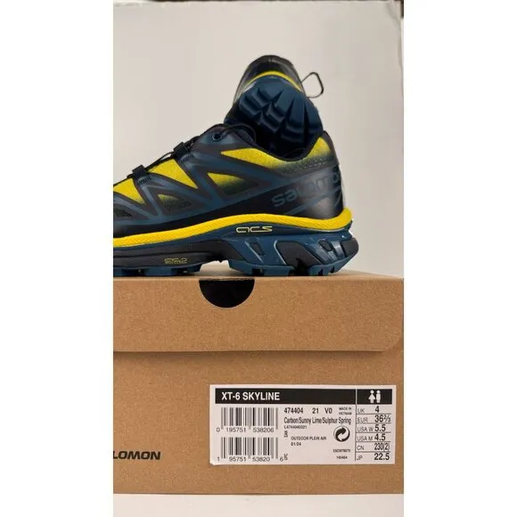 Salomon Unisex XT-6 Skyline Navy Running &amp; Training Shoes M 4.5 W 5.5
