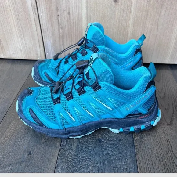 Salomon Women's XA PRO 3D V8 Trail Shoes Size 6 Teal Outdoor Athletic Running