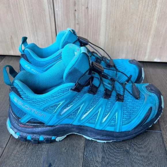 Salomon Women's XA PRO 3D V8 Trail Shoes Size 6 Teal Outdoor Athletic Running