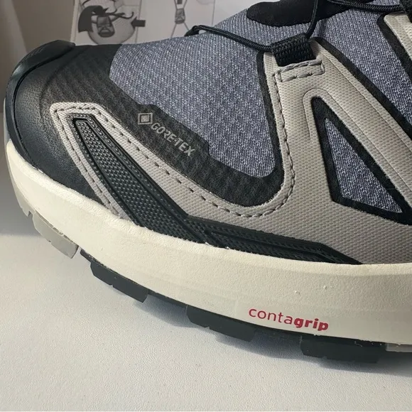 Salomon XA Pro 3D V9 GORE-TEX Flint Stone Ghost Grey Mens 10 Outdoor Shoes NWT
