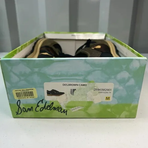 Sam Edelman Camouflage Des Jogging Sneakers Size 7.5 NWB Tennis Shoes